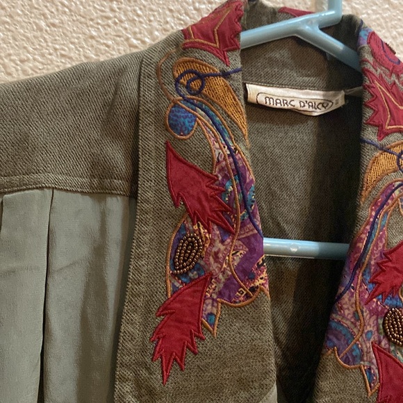 Vintage Marc D’alcy Embroidered Green Women's Jacket - Picture 3 of 12